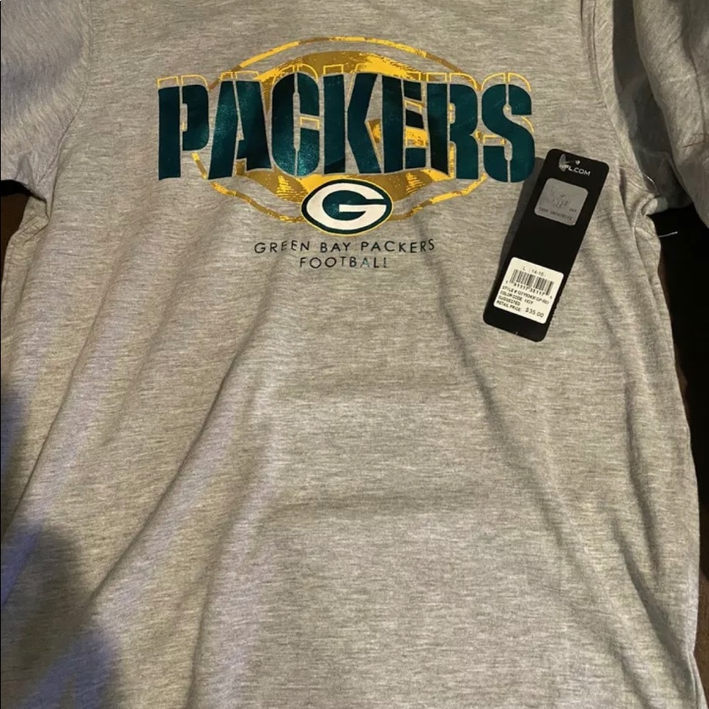 Green Bay Packers Metallic Logo Child Shirt